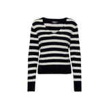 Black And White Polyester Sweater