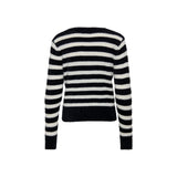 Black And White Polyester Sweater