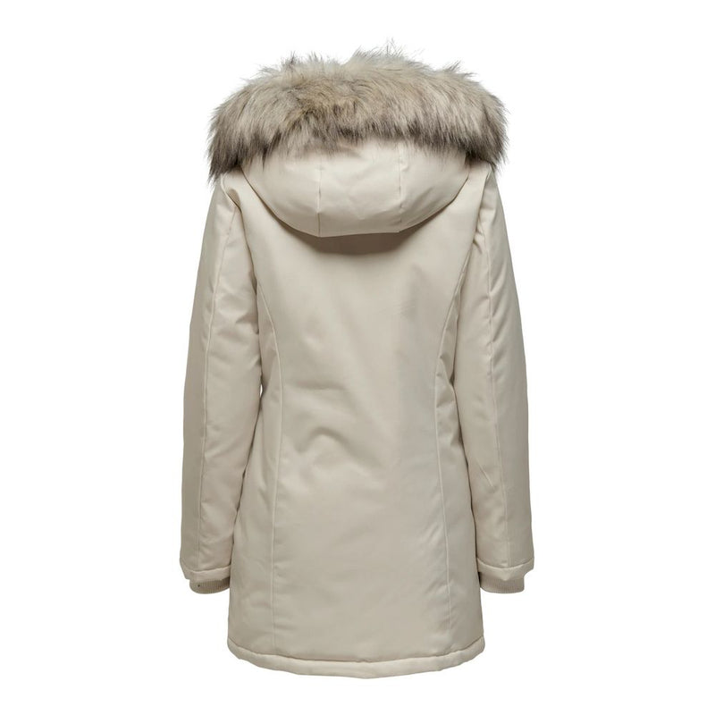 Beige Polyester Jackets & Coat