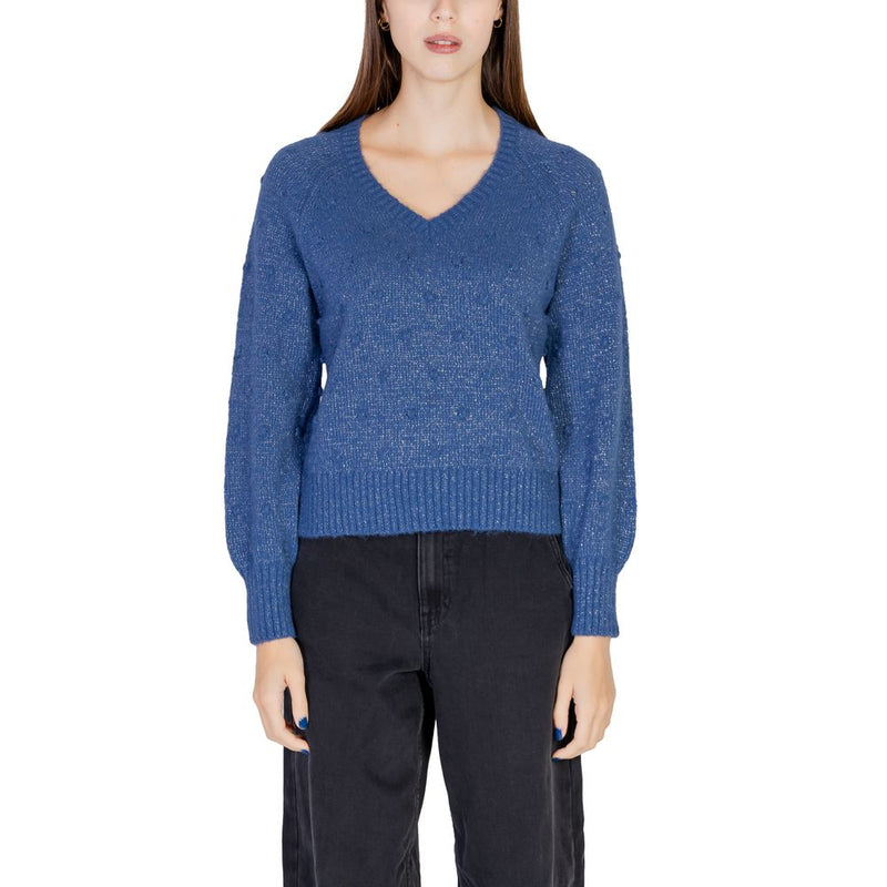 Blue Polyester Sweater