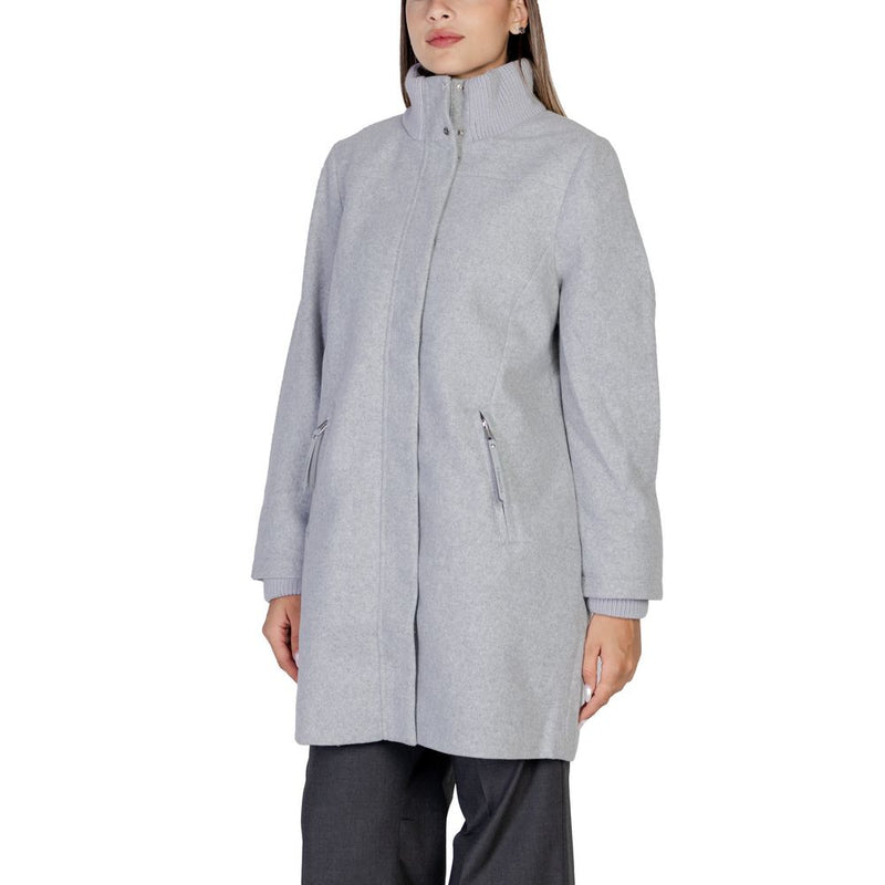 Gray Polyester Jackets & Coat