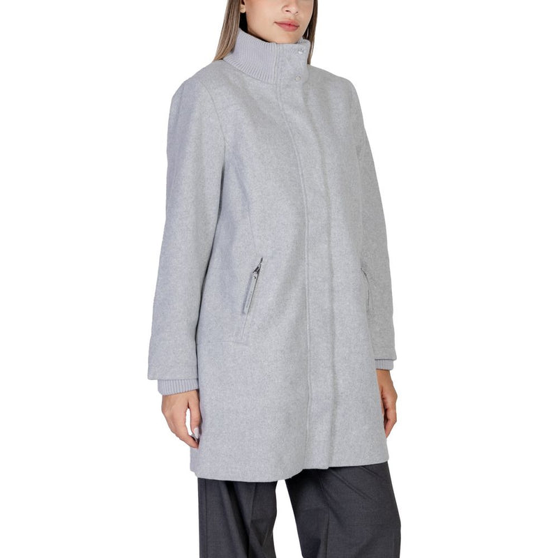 Gray Polyester Jackets & Coat