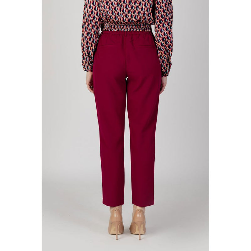 Bordeaux Polyester Jeans & Pant