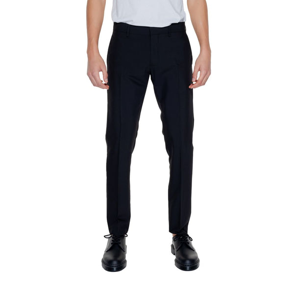 Black Polyester Jeans & Pant