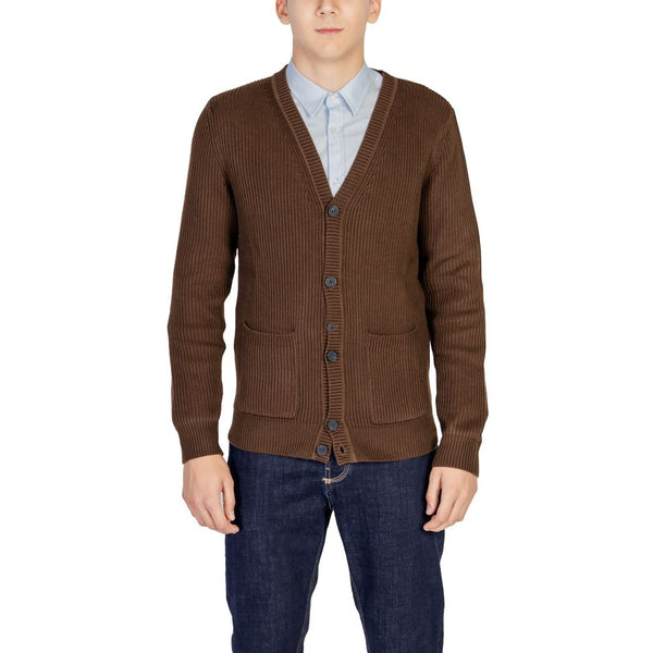 Brown Polyester Cardigan