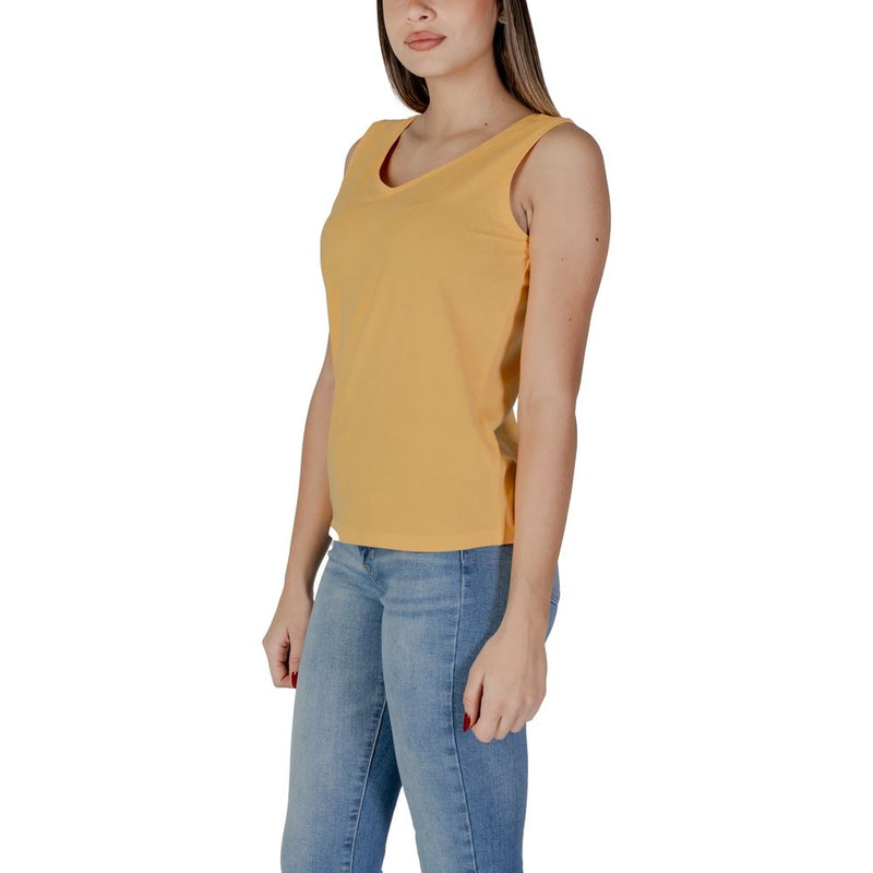 Yellow Cotton Tops & T-Shirt