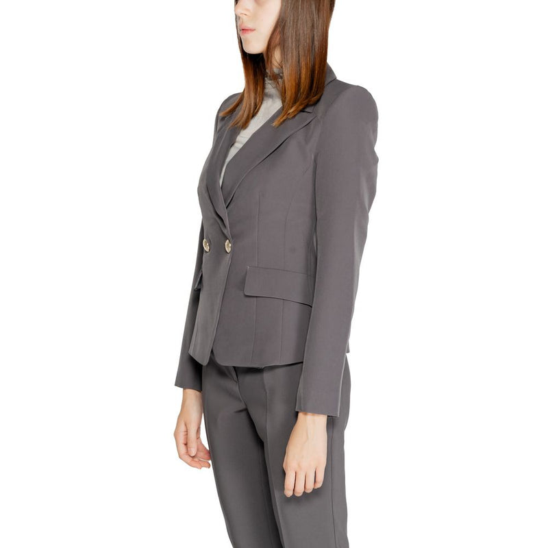 Gray Polyester Suits & Blazer