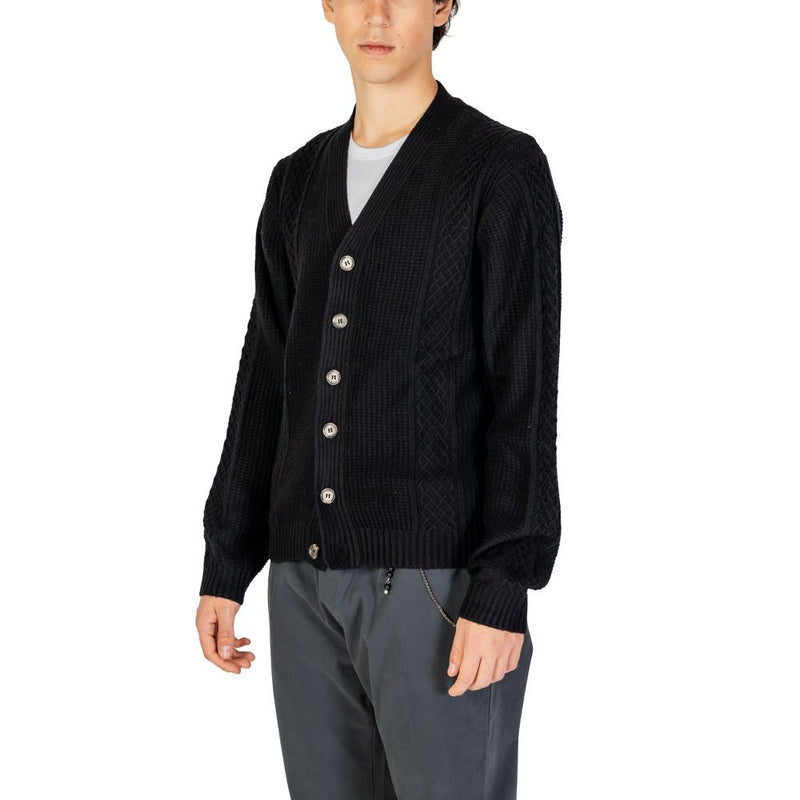 Black Polyester Cardigan