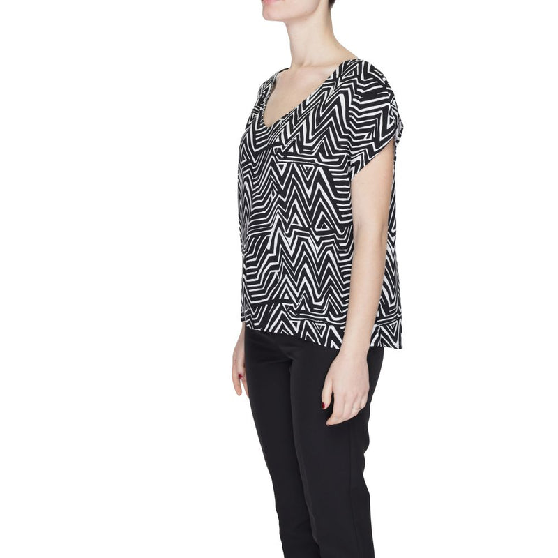 Black And White Viscose Tops & T-Shirt