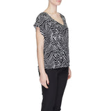 Black And White Viscose Tops & T-Shirt