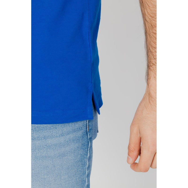 Blue Cotton Polo Shirt