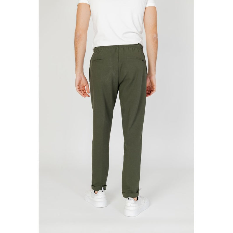 Green Polyester Jeans & Pant