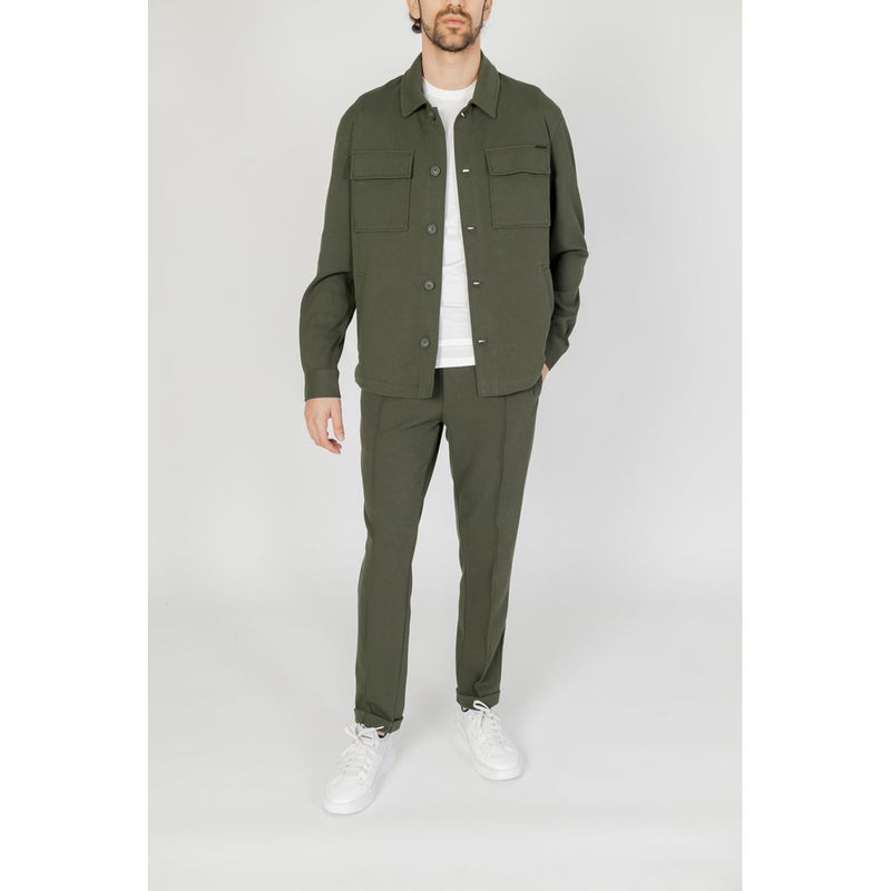 Green Polyester Jeans & Pant