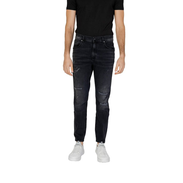 Black Cotton Jeans & Pant