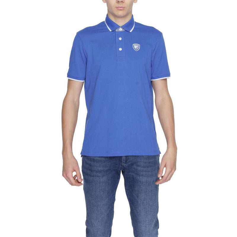 Blue Cotton Polo Shirt