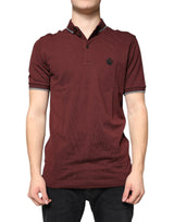 Maroon Crown Embroidery Collared Polo T-shirt