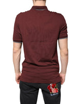 Maroon Crown Embroidery Collared Polo T-shirt