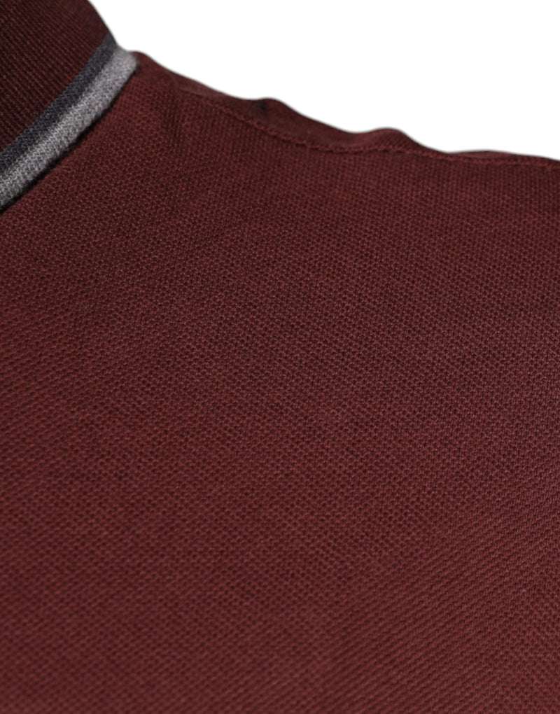 Maroon Crown Embroidery Collared Polo T-shirt