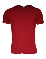 Red Cotton Round Neck Short Sleeve T-shirt