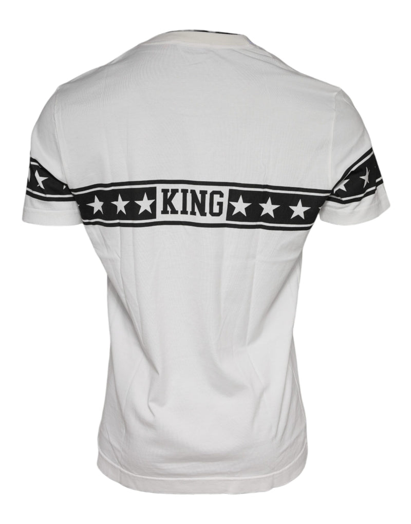 White DG Stars Print Cotton T-shirt