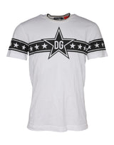 White DG Stars Print Cotton T-shirt