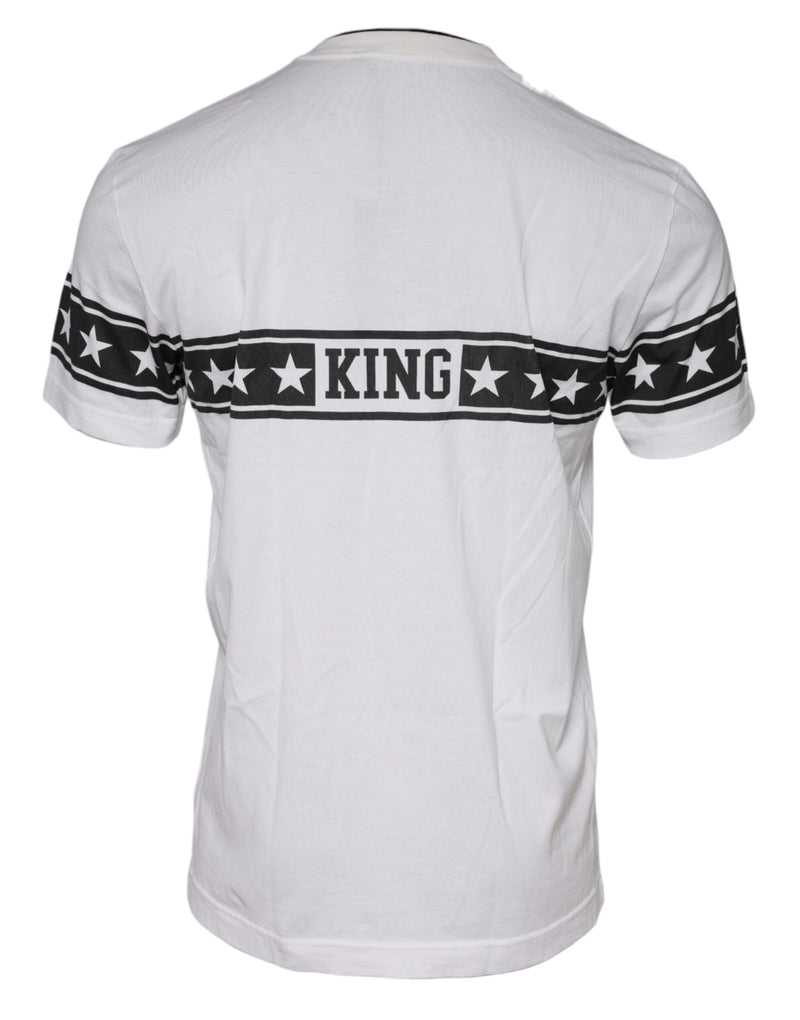 White DG Stars Print Cotton T-shirt