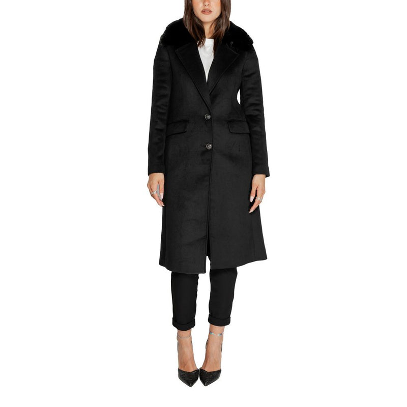 Black Polyester Jackets & Coat