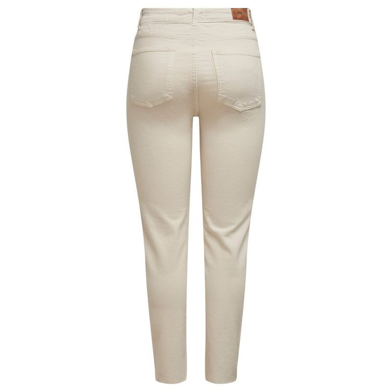 Beige Cotton Jeans & Pant