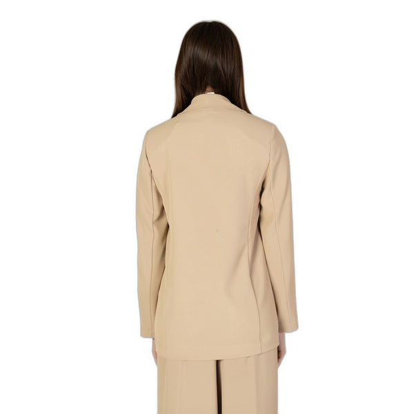 Beige Polyester Suits & Blazer