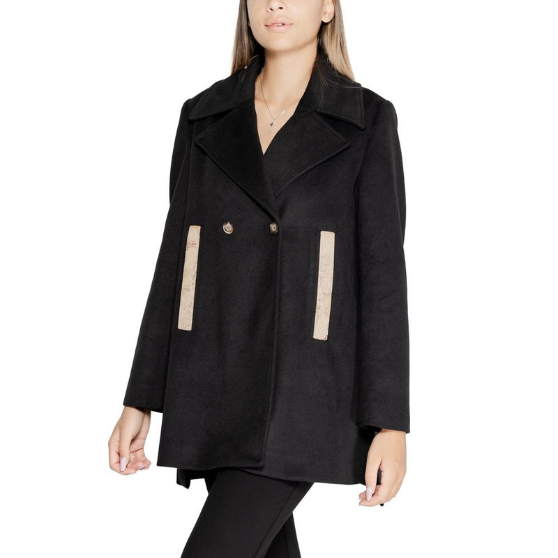 Black Polyester Jackets & Coat