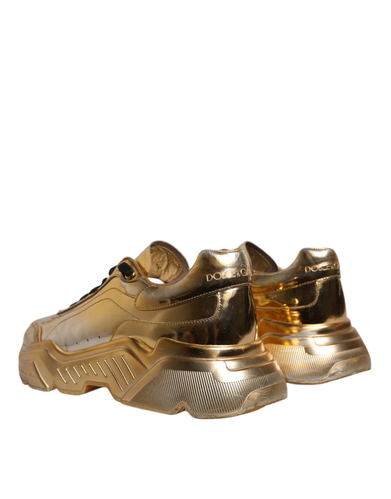 Gold Leather Daymaster Low Top Sneakers Shoes