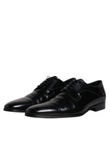 Black Leather Lace Up Derby Formal Shoes