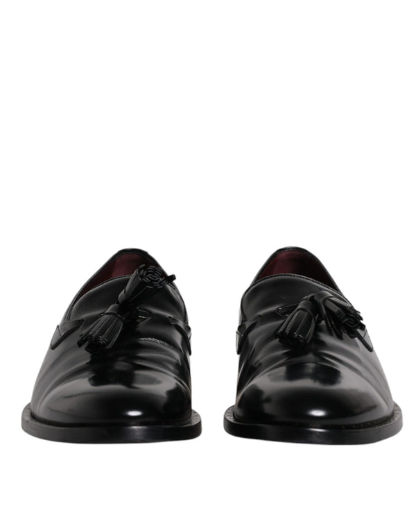 Black Calf Leather Loafers Mens Dress Shoes