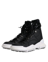 Black Nylon Galileo High Top Sneakers Shoes