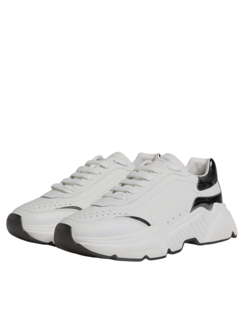 White Silver DAYMASTER Leather Sneakers Shoes