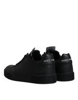 Black Miami Leather Low Top Sneakers Shoes