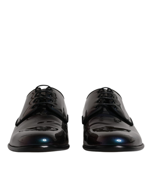 Peacock Patent Leather Derby Men Dress Shoes