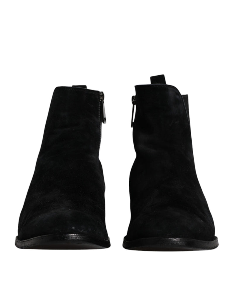 Black Velvet Chelsea Ankle Boots Shoes