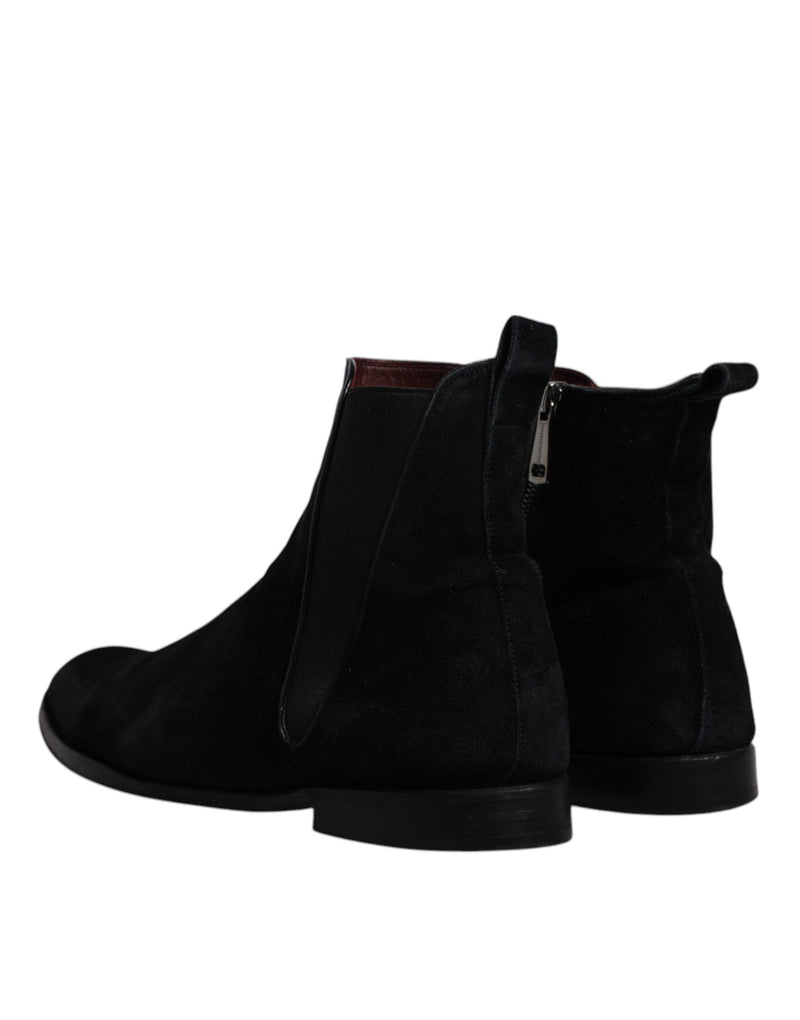 Black Velvet Chelsea Ankle Boots Shoes