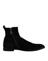 Black Velvet Chelsea Ankle Boots Shoes