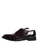 Bordeaux Leather Derby Formal Dress Shoes