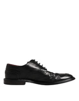 Black Leather Derby Wingtip Formal Shoes