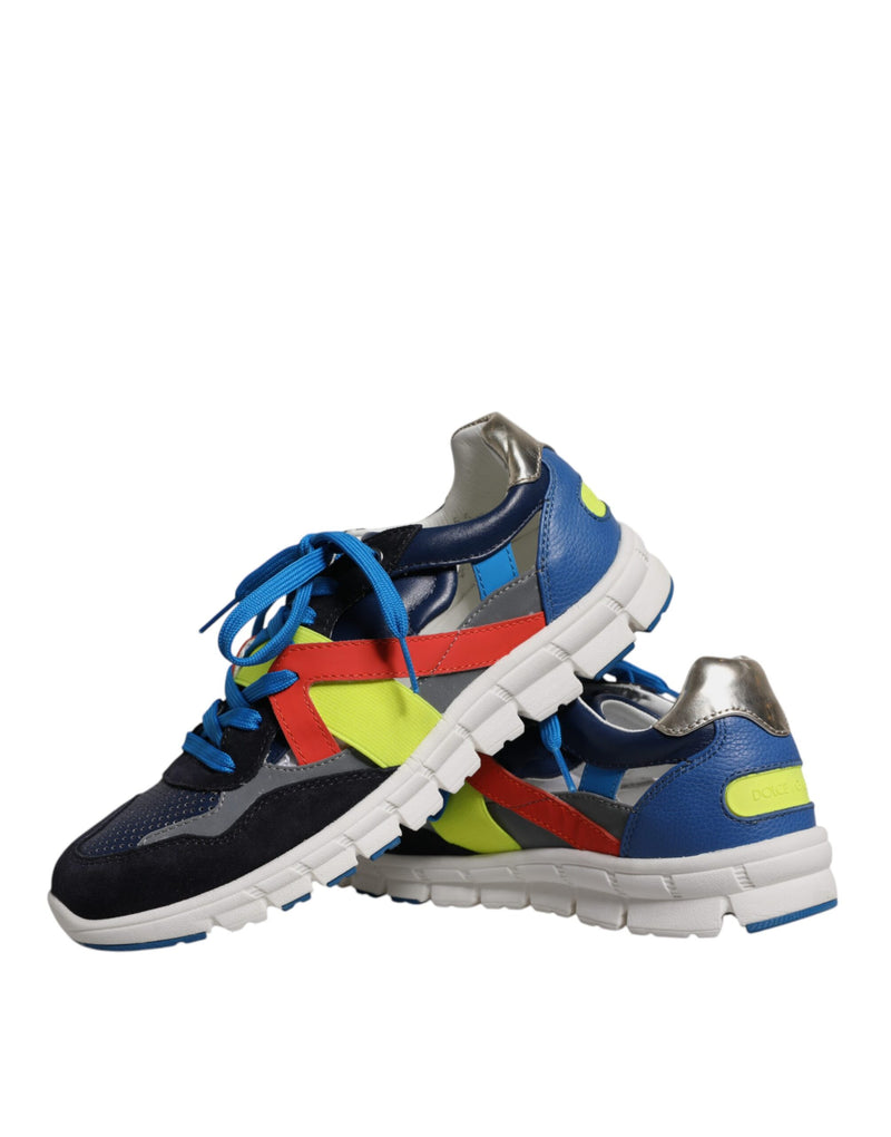 Multicolor Leather Suede Low Top Sneakers Shoes