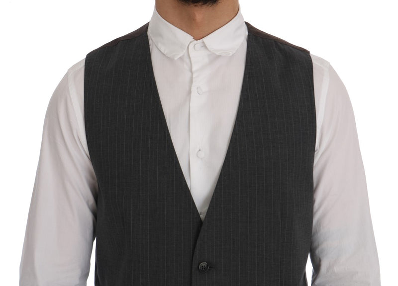 Gilet de gilet gris rayé élégant