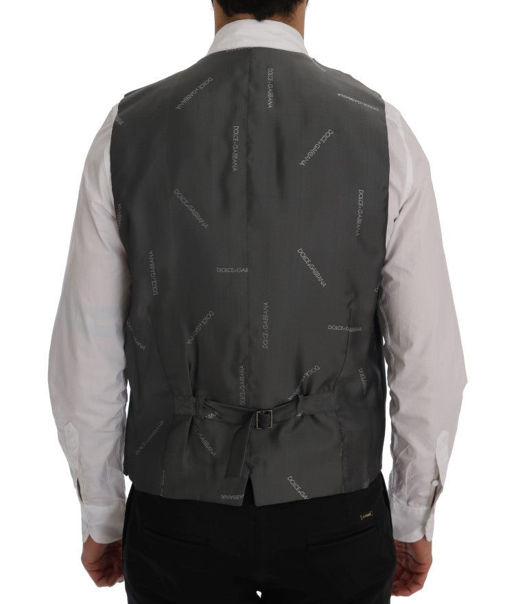 Elegante giubbotto di gilet a strisce grigio