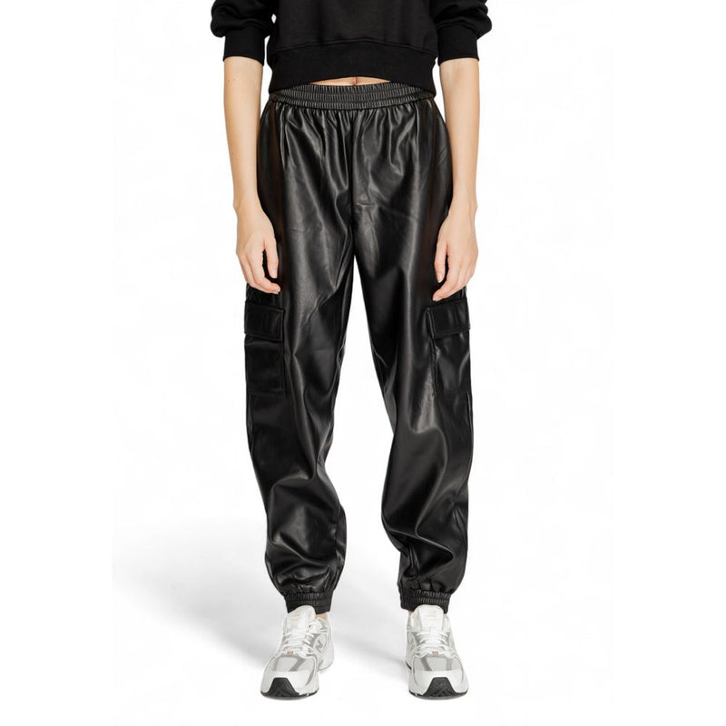 Black Polyester Jeans & Pant