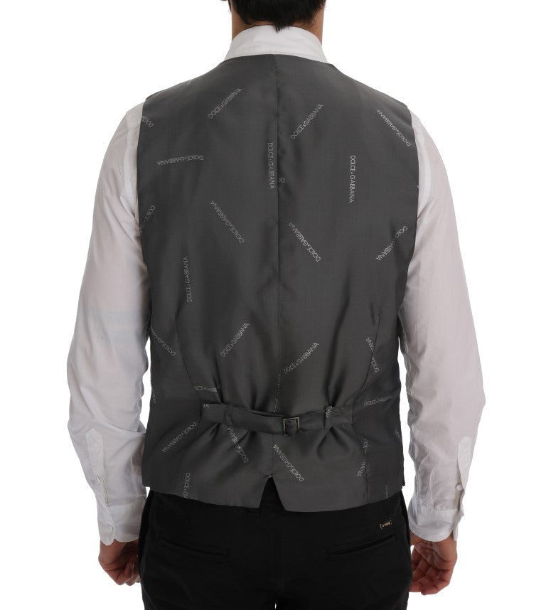 Gilet de gilet gris rayé élégant