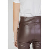 Brown Polyester Jeans & Pant