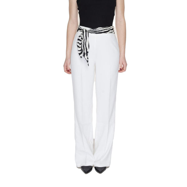 White Polyester Jeans & Pant