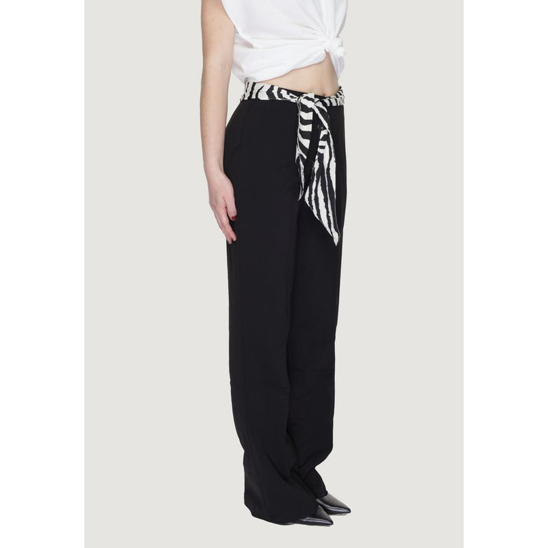 Black Polyester Jeans & Pant